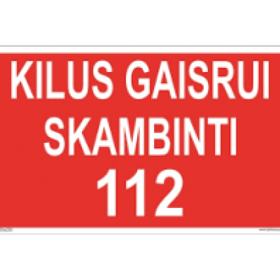 Ugniagesių iškvietimo vieta (100 x 180 mm.)